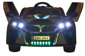 Elektro Kinderfahrzeug Kinderauto für Kinder ab 2 Jahre 12V Schwarz Lichter LED Flügeltüren-4