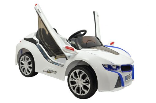 Elektro Kinderfahrzeug Kinderauto für Kinder ab 2 Jahre 12V Weiß Lichter LED Flügeltüren-1