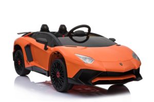 elektro Kinderfahrzeug von Lamborghini lizenziert - Aventador sv svj- mit Fernsteuerung, 12V, EVA und Ledersitz - orange- 1