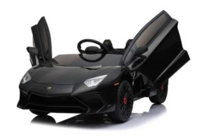 Kinderfahrzeug elektro von Lamborghini lizenziert - Aventador sv svj - mit Fernsteuerung, 12V, EVA und Ledersitz - schwarz- 1
