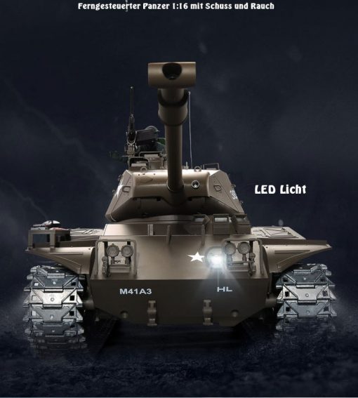 Ferngesteuerter Panzer mit Schuss U.S. M41 A3 WALKER BULLDOG Heng Long 1-16 -2,4Ghz V6.0 -PRO -10