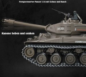 Ferngesteuerter Panzer mit Schuss U.S. M41 A3 WALKER BULLDOG Heng Long 1-16 -2,4Ghz V6.0 -PRO -12
