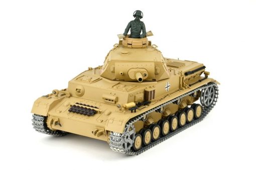 Ferngesteuerter Panzer "Kampfwagen IV Ausf.F-1" Heng Long 1:16 Sandfarbe mit Rauch,Sound und Schuss, Metallgetriebe -2,4Ghz -PRO-11