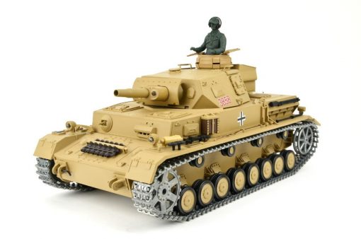 Ferngesteuerter Panzer "Kampfwagen IV Ausf.F-1" Heng Long 1:16 Sandfarbe mit Rauch,Sound und Schuss, Metallgetriebe -2,4Ghz -PRO-12