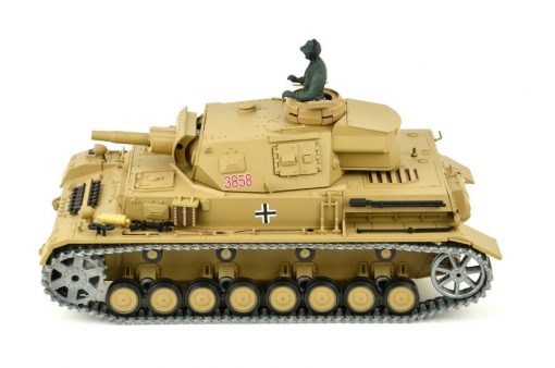 Ferngesteuerter Panzer "Kampfwagen IV Ausf.F-1" Heng Long 1:16 Sandfarbe mit Rauch,Sound und Schuss, Metallgetriebe -2,4Ghz -PRO-6