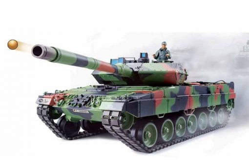 Ferngesteuerter Panzer mit Schuss "Deutscher Leopard 2A6" Heng Long 1:16 mit Rauch&Sound und Stahlgetriebe -2,4Ghz V6.0 -1
