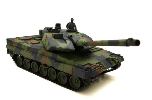 Ferngesteuerter Panzer mit Schuss "Deutscher Leopard 2A6" Heng Long 1:16 mit Rauch&Sound und Stahlgetriebe -2,4Ghz V6.0 -2