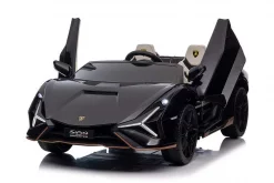 Elektro Auto „Lamborghini SIAN Black 2 Sitzer“ – 24V Akku, 4 Motoren- 2,4Ghz Fernsteuerung, MP3, Ledersitz+EVA